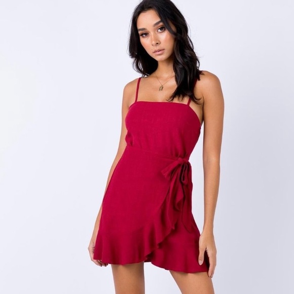 Princess Polly Dresses & Skirts - Princess Polly Caedere Mini Dress in Maroon Size 2 New with tag